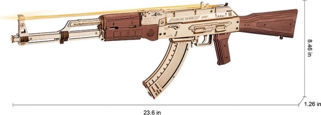 Puzzle 3D din lemn pușcă AK-47