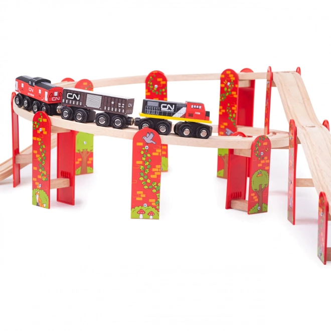 Set de șine cu mai multe niveluri Bigjigs Rail