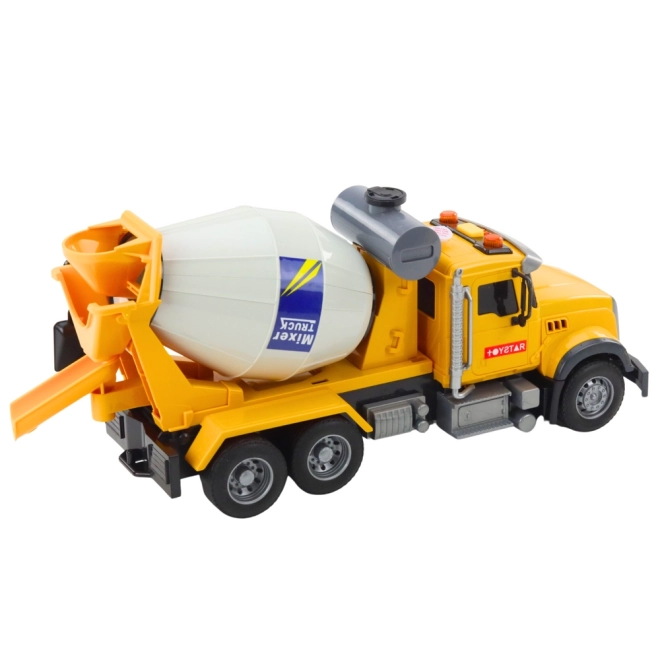 Camion galben cu mixer de beton cu lumini și sunete