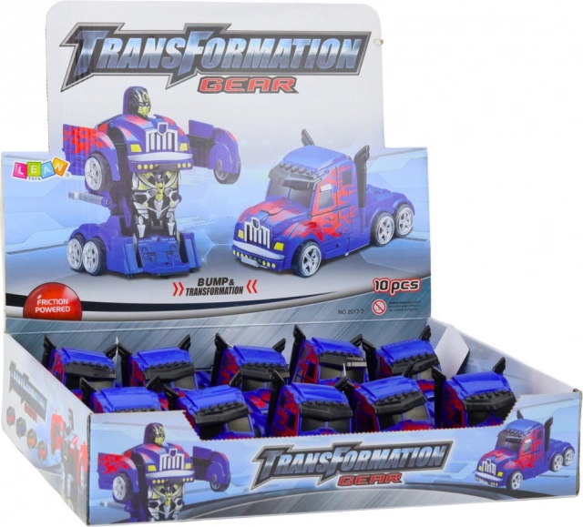 Camion robot 2 în 1 albastru cu tracțiune