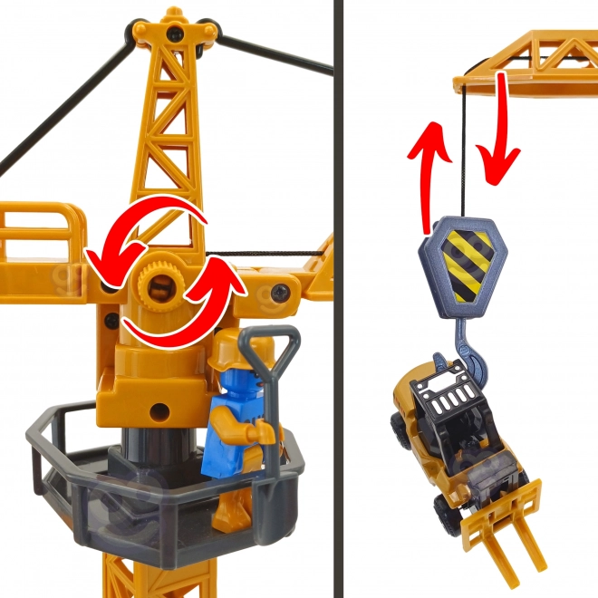 Camion mare de construcții 6 în 1 cu macara și accesorii Woopie