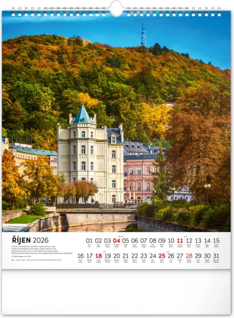 Calendar de perete Republica Cehă 2026