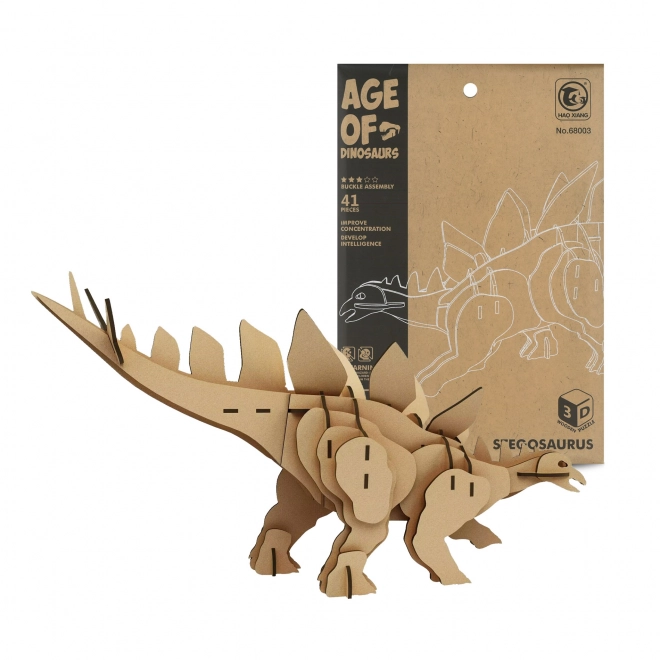 Puzzle 3D din lemn stegosaurus