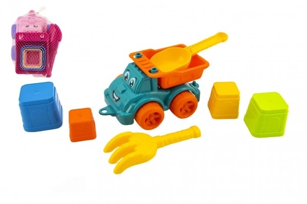 Set de joacă pentru nisip cu camion, accesorii și plasă