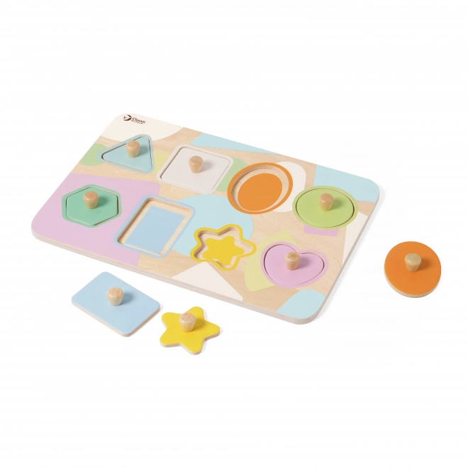 Puzzle lemn forme geometrice Classic World 9 piese