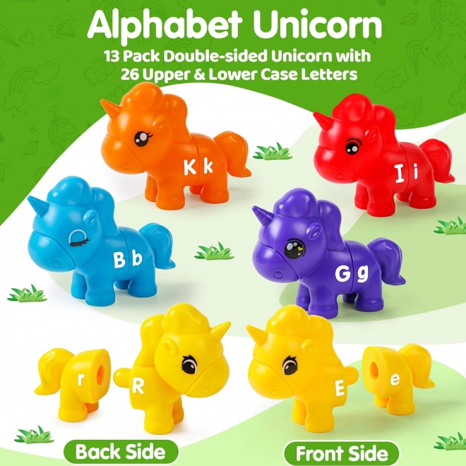 Figurine Montessori Unicorn Dopasuj Literki