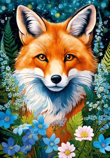 Puzzle Vulpe în flori 1000 piese