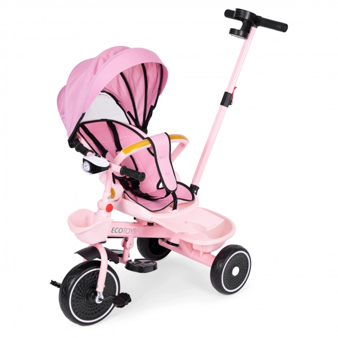 Tricicletă 2-in-1 cu scaun rotativ și copertină pliabilă ECOTOYS