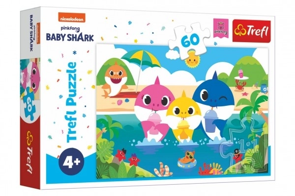 Puzzle Baby Shark în vacanță 60 de piese