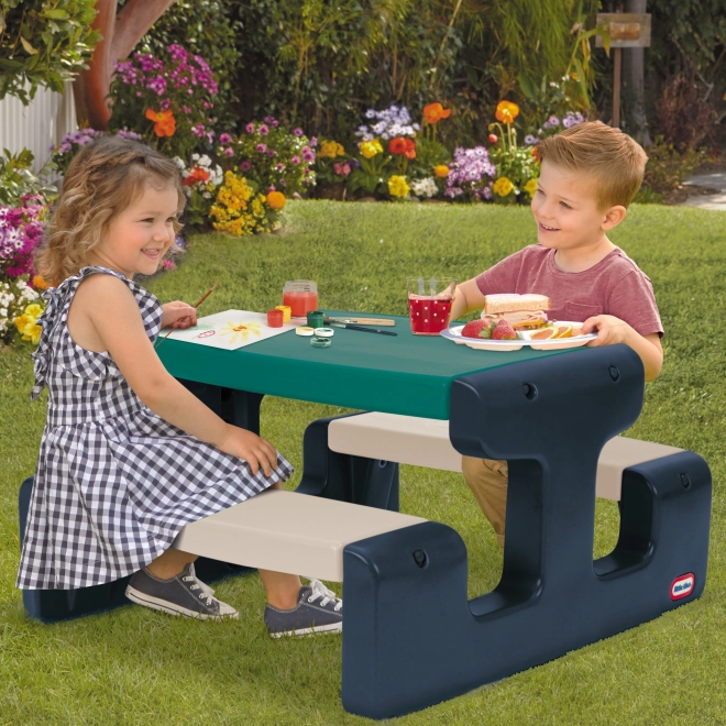 Masa de picnic albastru-verde pentru copii Little Tikes pentru gradina
