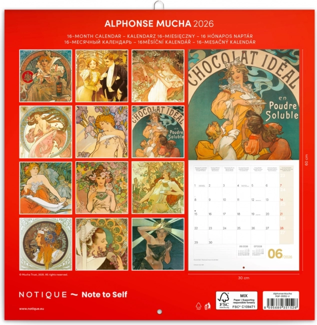 Calendar de notițe Alfons Mucha 2026