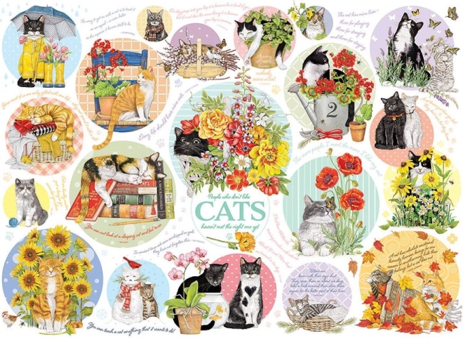 Puzzle Gândurile Pisicii 1000 de piese de la Cobble Hill