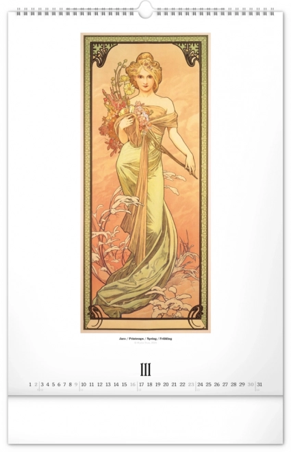 Calendar perete Alfons Mucha 2025