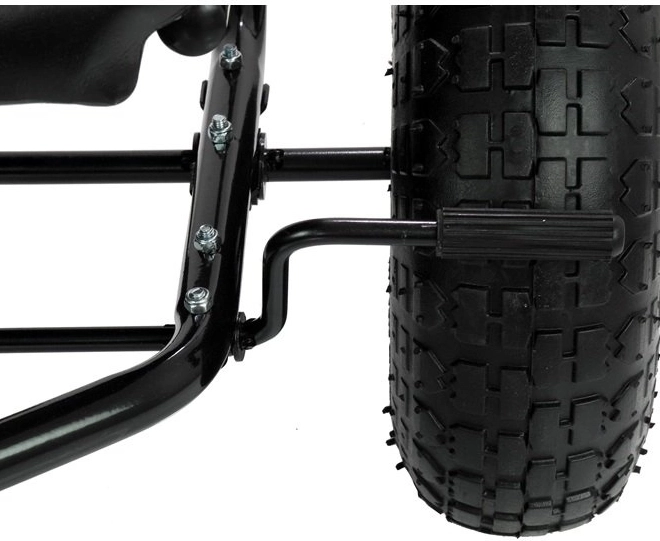 Kart cu pedale + Anvelope gonflabile + Scaun reglabil – negru