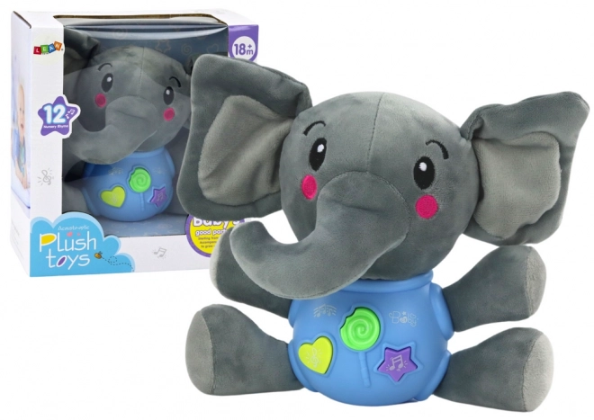 Elefant de pluș interactiv cântător 19 cm