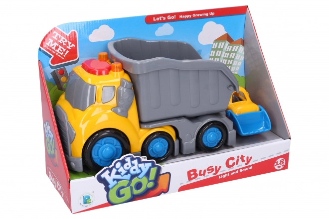 Camion basculant și buldozer cu efecte de la Kiddy