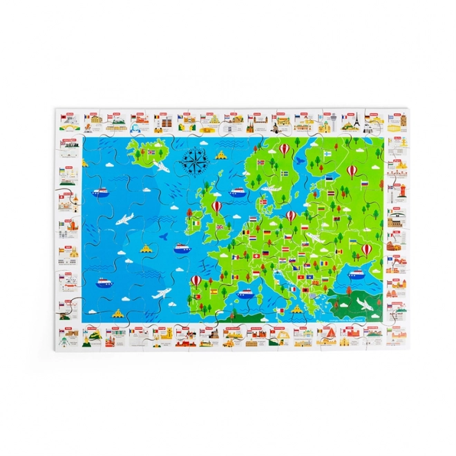 Puzzle Bigjigs Toys cu monumente europene