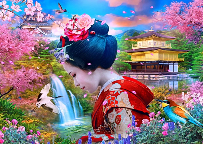 Puzzle Geisha în Grădină 1000 piese