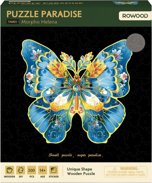 Puzzle din lemn Fluture Morpho Helena