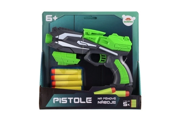 Pistolă portocalie cu proiectile din spumă – Verde