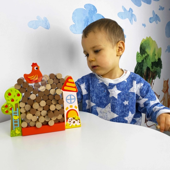 Joc de lemn Tooky Toy Cade Găina Fermă