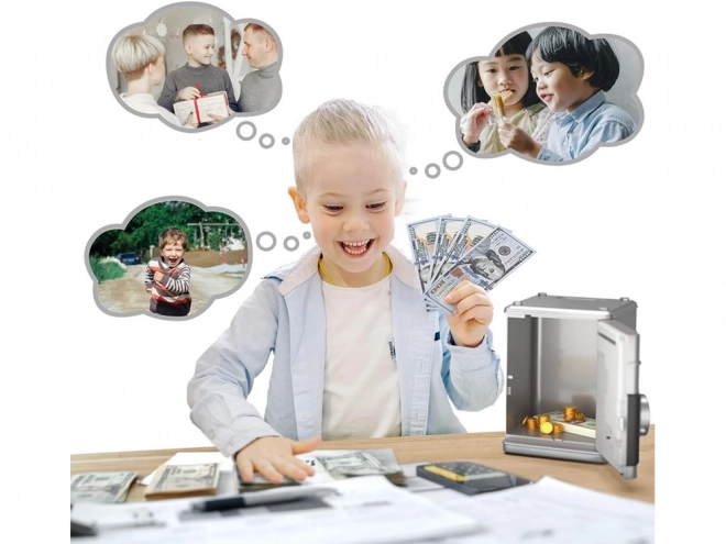Seif mașinuță cu cod pin pentru bancnote
