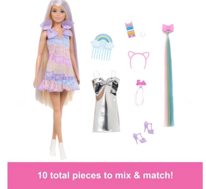 Păpușă Barbie coafuri distractive