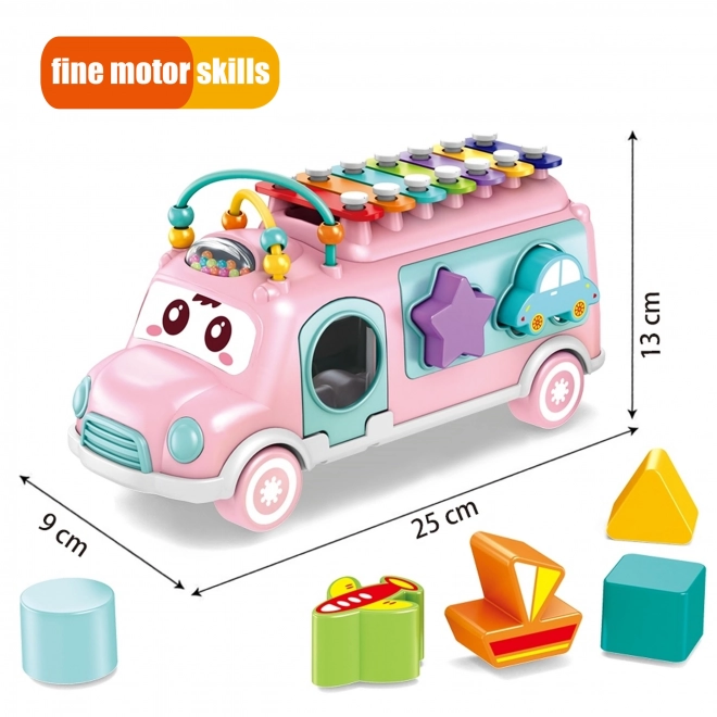 Woopie auto muzical roz cu elemente de sortare și țambale