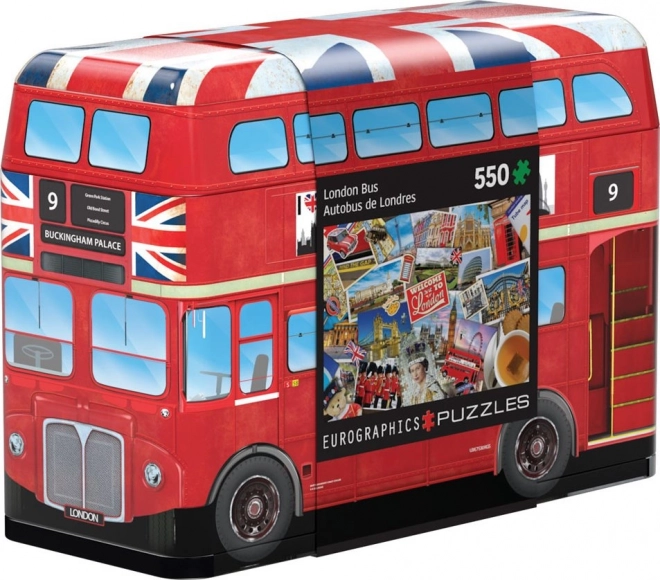 Puzzle Eurographics în cutie metalică Autobuz londonez 550 piese