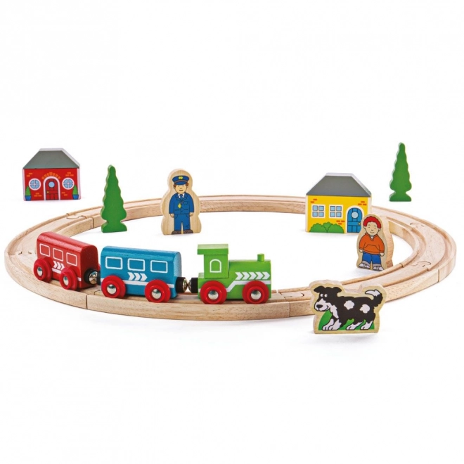 Prima mea Pista de tren Bigjigs Rail, 19 piese