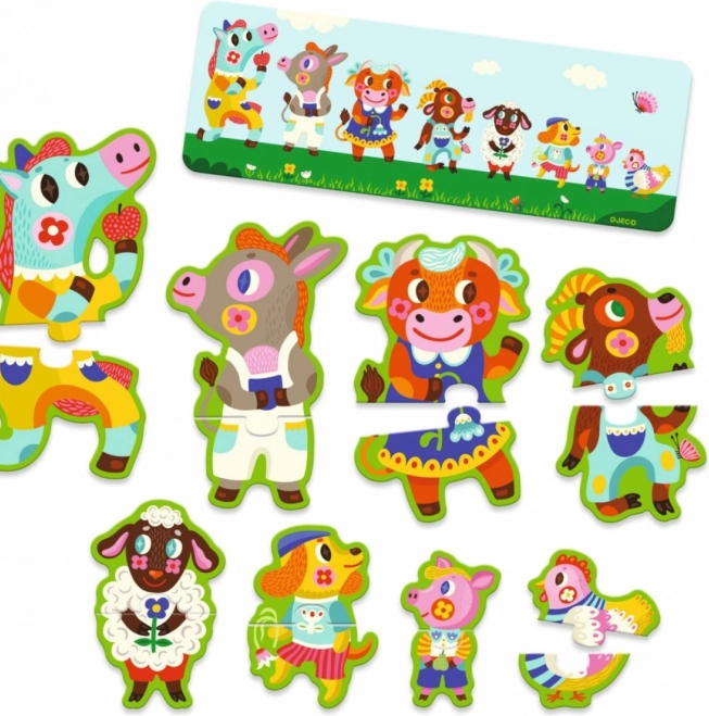 Puzzle DJECO Mari și Mici la Fermă