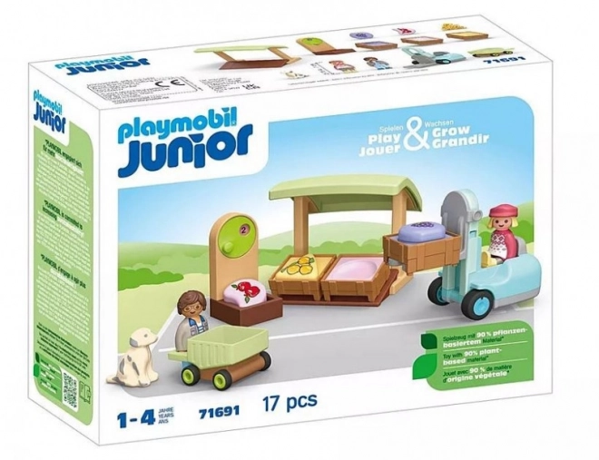 Set figurine Junior piață ecologică cu motostivuitor