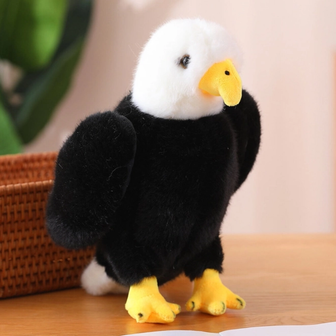 Orzelet din pluș alb-negru 25 cm