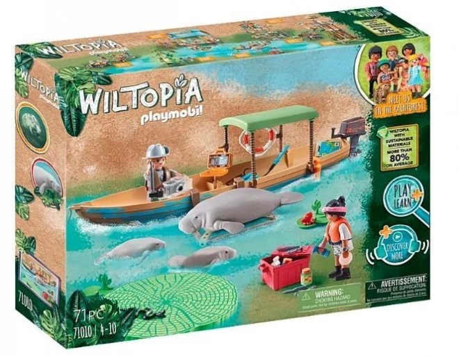 Set figurină Wiltopia 71010 Excursie cu barca pentru vizitarea lamantinilor
