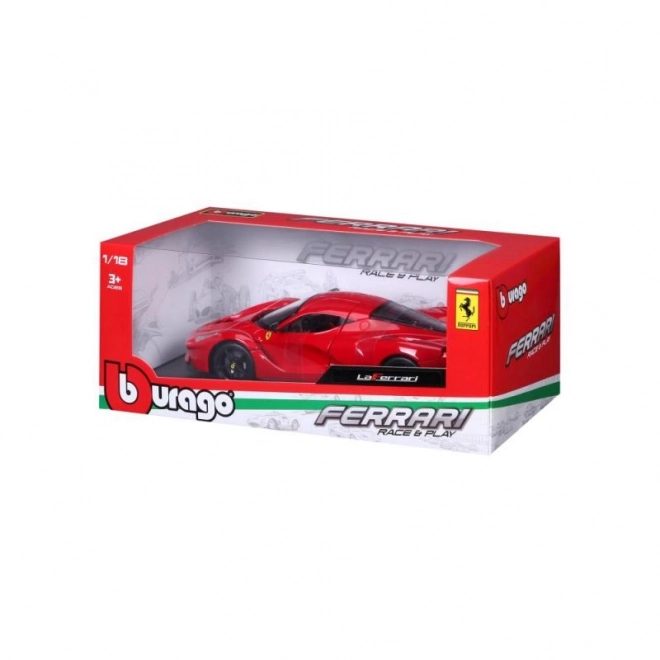 Mașinuță metalică Ferrari LaFerrari roșie Bburago la scară 1:18