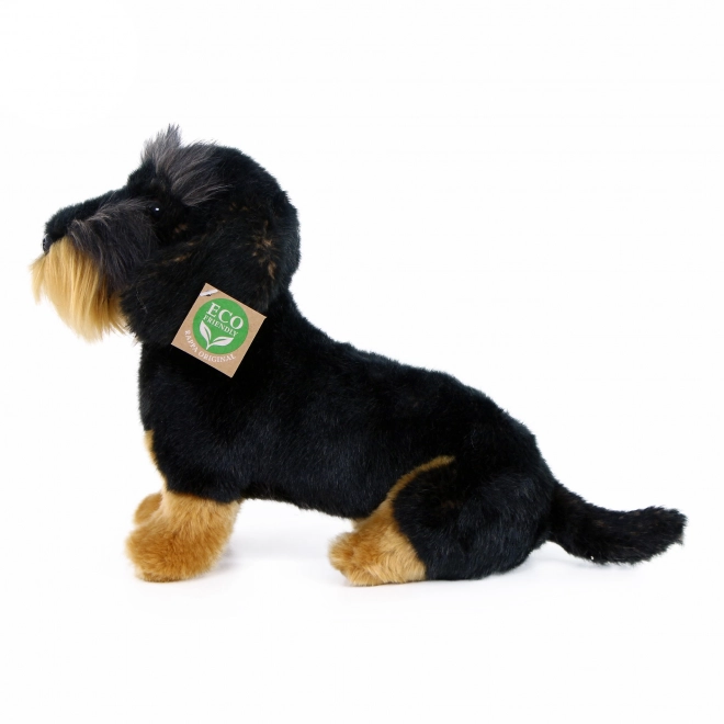 Câine de pluș dachshund cu părul sârmos eco-friendly 30 cm