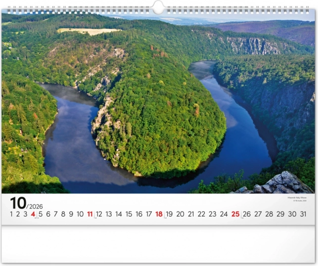 Calendar de perete Panoramata Cehia 2026