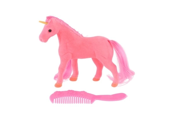 Unicorn de pluș cu pieptene 14cm