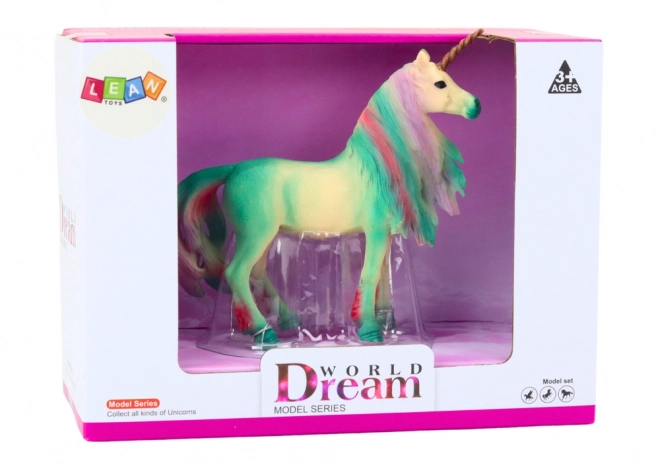 Figurină mare unicorn verde