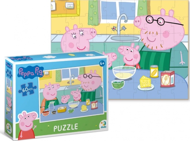 Puzzle Peppa Pig Gătitul Împreună 60 piese