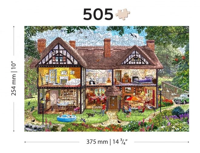 Puzzle din lemn casă pentru vară 2 în 1, 505 piese