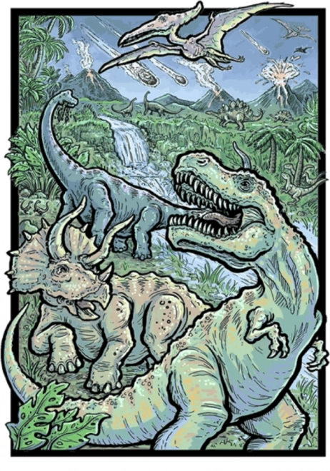 Puzzle 3D Dinozauri cu ochelari - 500 piese