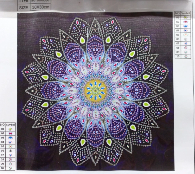 Pictură cu diamante 7D mandala albastră