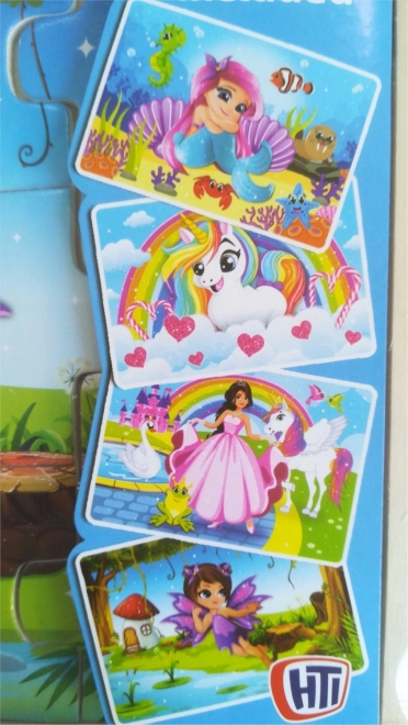 Puzzle de lemn zâne și unicorni 4x12 piese