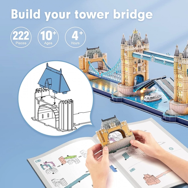 Puzzle 3D cu LED Tower Bridge