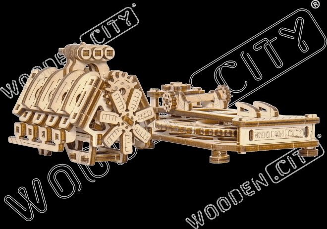 Puzzle 3D motor V8 WOODEN CITY