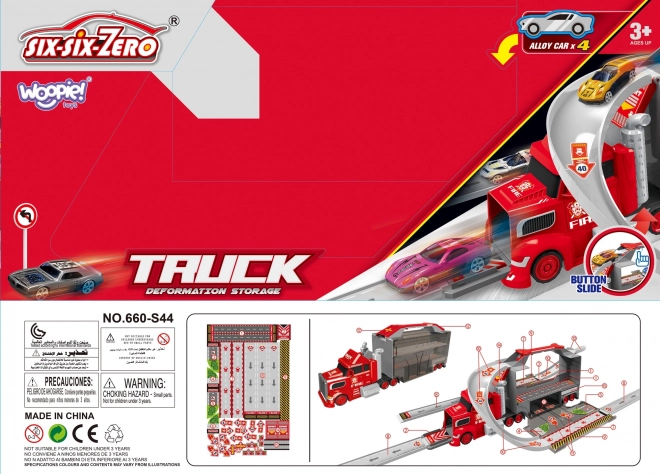 WOOPIE Set Vehicul de Tractare și Pista de Curse