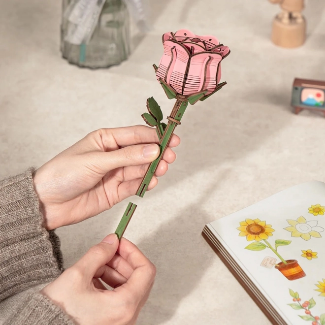 Puzzle din lemn 3D buchet de flori Rowood