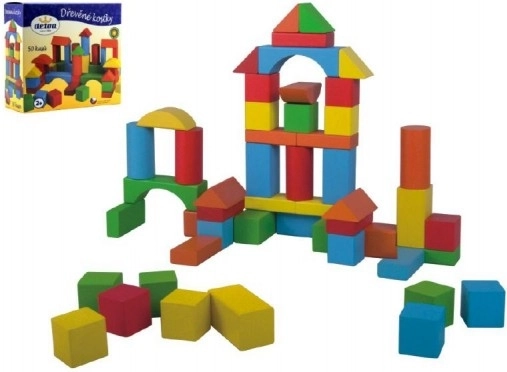 Detoa set de construcție din lemn – cuburi 50 buc