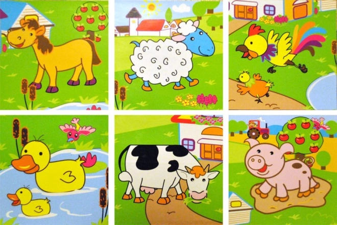 Cuburi cu imagini animale de companie BABU, set 9 cuburi